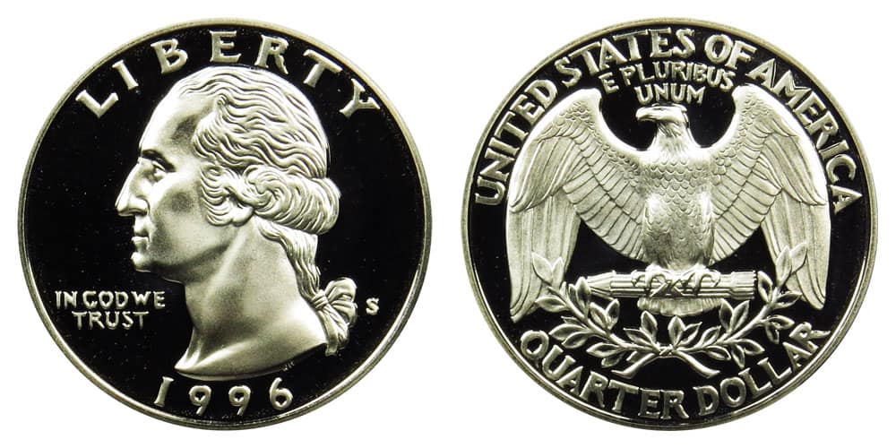 1996 S Silver Proof Quarter Coin