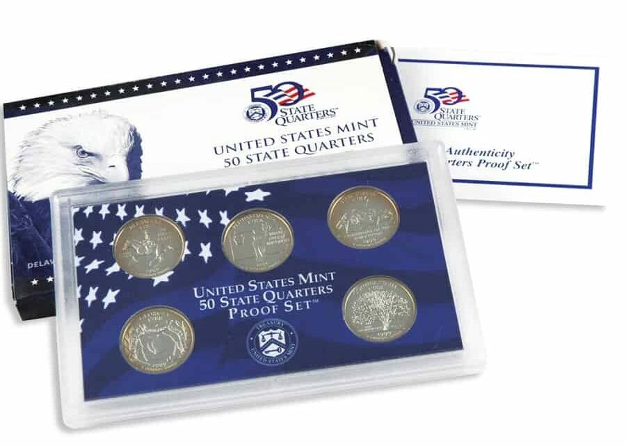 1999 "S" US Mint Proof Set - 5 Piece Quarter Set