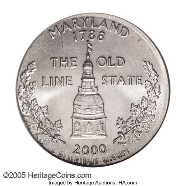 2000 Quarter on different coin size