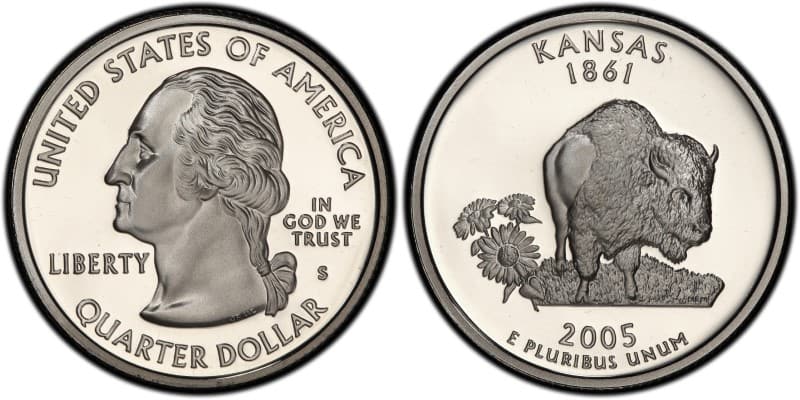 2005 (S) San Francisco Quarter Silver Proof - Kansas