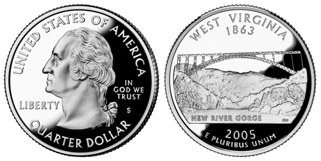 2005 (S) San Francisco Quarter Silver Proof - West Virginia